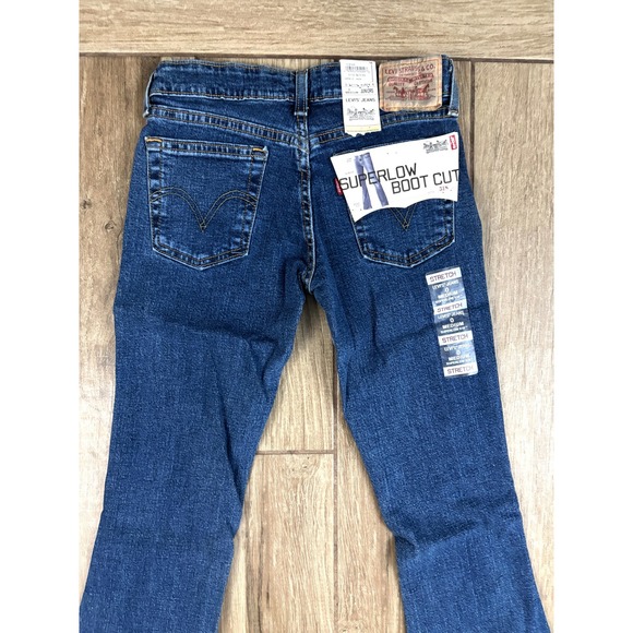 Levi's Superlow Bootcut Jeans Juniors 0 Medium Wash Stretch NWT - Picture 8 of 11